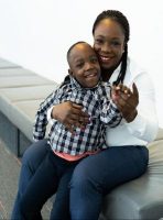 Angela holding Ethan