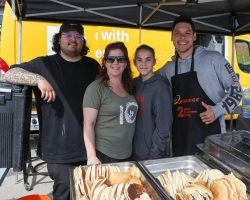 Volunteers at the breakfast tent.