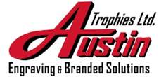 Austin Trophies logo, a sponsor for Smashed Beach Volleyball