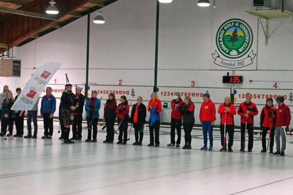 Curlers standing in a line