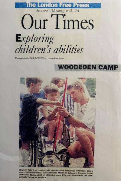 London Press image of Camp Woodeden