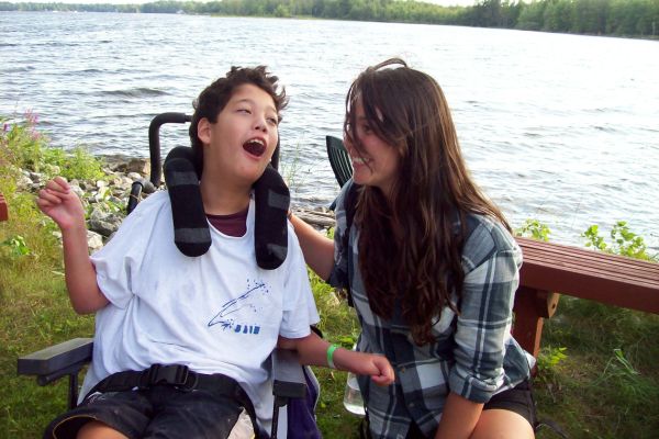 Thumbnail image of Mattie with camp counsellor