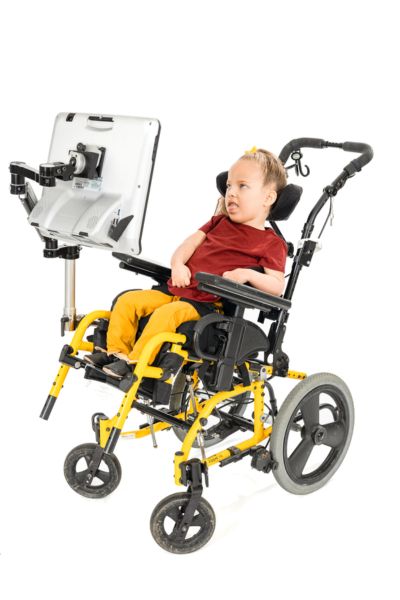 Image of Zoe in her wheelchair 